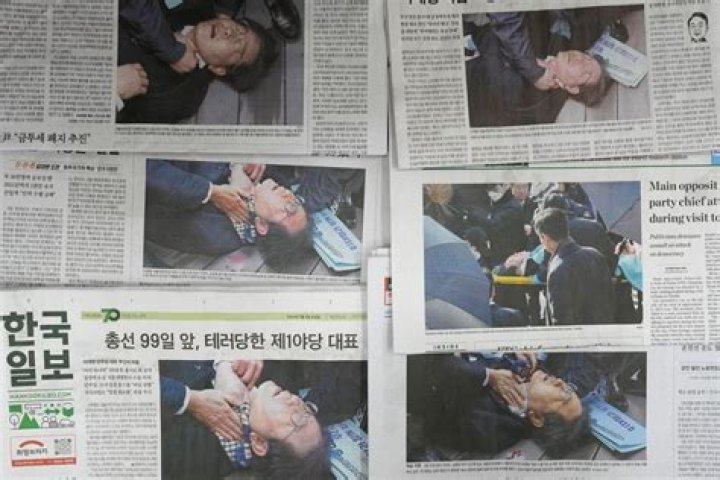 South Korean police raid house of suspect who stabbed opposition leader Lee in the neck