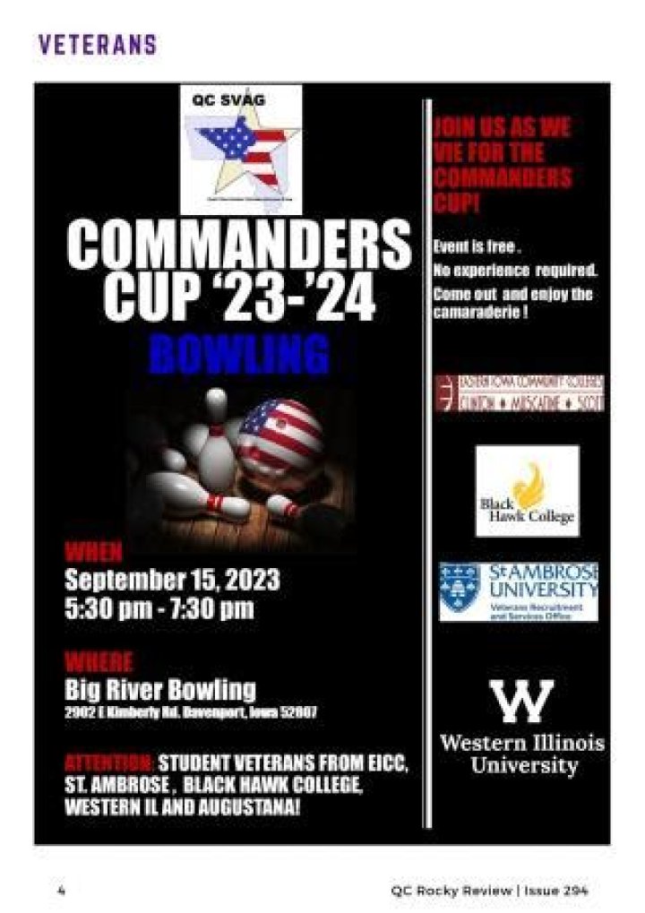 Student veterans compete for Commanders Bowling Cup