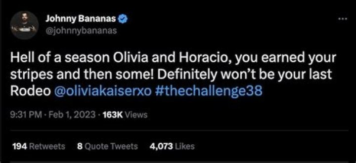 The Challenge rookie Horacio Gutierrez shares sweet message for Ride or Dies teammate Olivia Kaiser