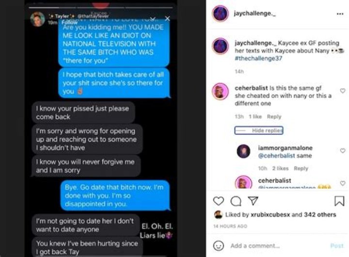 The Challenge Season 37 spoilers: Rumored texts surface from cast member’s upset ex telling her to go date castmate