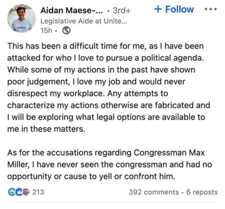 US Senate Staffer Aidan Maese-Czeropski video goes viral on Twitter and Reddit
