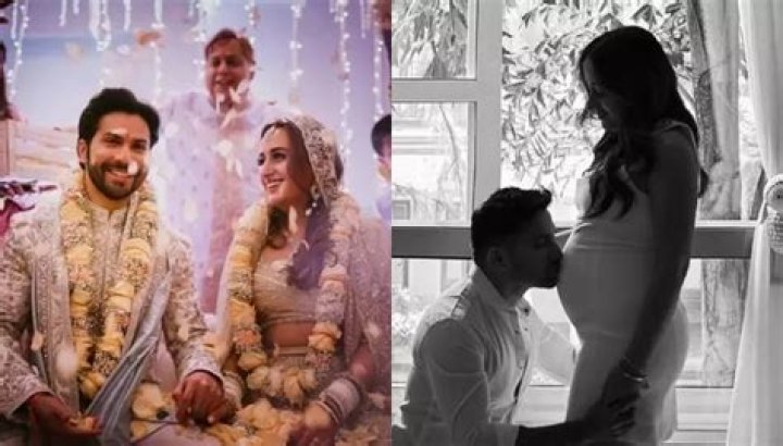 WATCH: Varun Dhawan's wife Natasha Dalal flaunts baby bump in style as they leave Goa after Rakul Preet Singh-Jackky Bhagnani's wedding