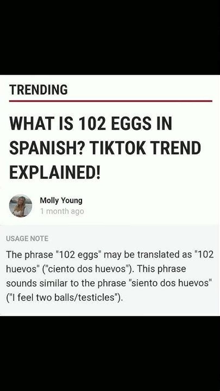 What is 102 eggs in Spanish? TikTok trend explained!